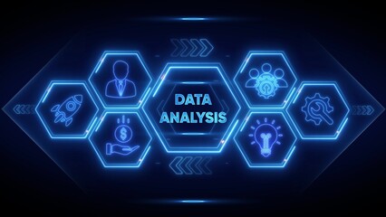 Data Analysis Hexagon Network Technology Concept With Icons connection
