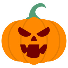 Angry Pumpkin Face Vector � Square Eyes Mouth Halloween Design
