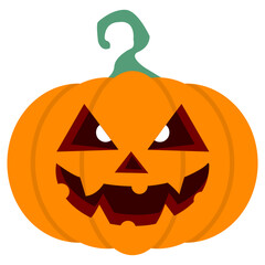 Sharp-Toothed Pumpkin Face Vector � Halloween Jack-o-Lantern