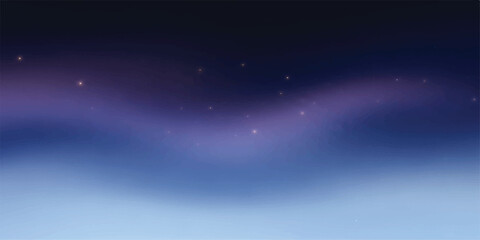 Gradient night sky background with stars dreamy vector illustration for graphic design isolated on white