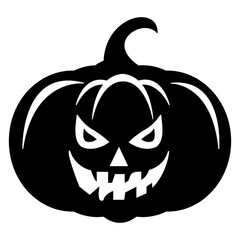Angry Halloween Pumpkin Face Vector � Sharp Teeth & Fierce Eyes