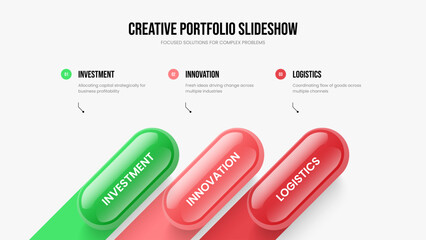 Digital Planning Frame Layout Vector Illustration. Visual Visualization 3 Step Infographic Slideshow Design. Sales Development Three Option Diagram Presentation Template.