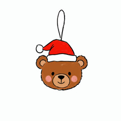 Crayon Drawing of a Teddy Bear Ornament