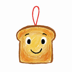 Crayon Drawing of a Toast Ornament