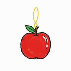 Crayon Drawing of an Apple Ornament