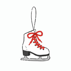 Crayon Drawing of an Ice Skate Ornament