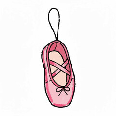 Crayon Drawing of a Ballet Slipper Ornament
