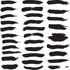 Grunge Brush Strokes Vector Set for Creative Artistic Designs Resources