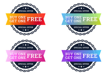 Buy One Get One Free Special Offer Badge Set
