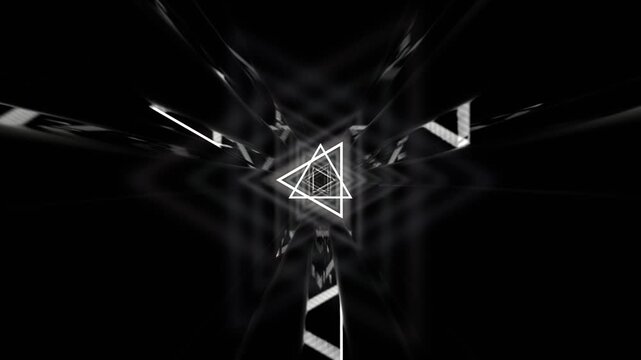  White Abstract Infinite Strobe Triangular Space Background VJ Loop in 4K
