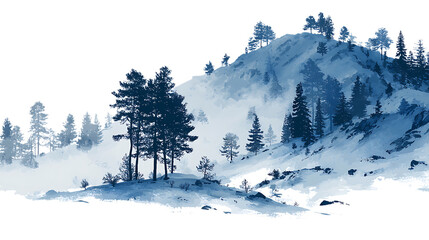 Fototapeta premium winter mountain landscape with snow