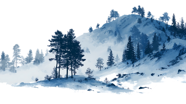winter mountain landscape with snow