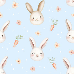 Cute Easter baby  seamless pattern design. Spring children print for fabric, decoration, clothes