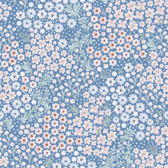Floral seamless pattern design. Print with field flowers for fabrics, clothes, wallpaper, wrapping paper