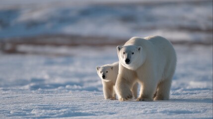 Polar bears wander the Arctic tundra, embodying the spirit of International Polar Bear Day and ancient snowy solstice tales