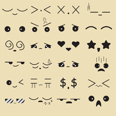 simple cute expression icon packs