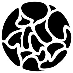 OCD black icon on a transparent background. Vector symbol of Obsessive-Compulsive Disorder, illustrating the relentless clutter of intrusive and repetitive thoughts (obsessions) in the mind