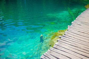 Plitvice Lakes National Park - UNESCO World Heritage Centre.Summer view of beautiful waterfalls in Plitvice Lakes National Park, Croatia