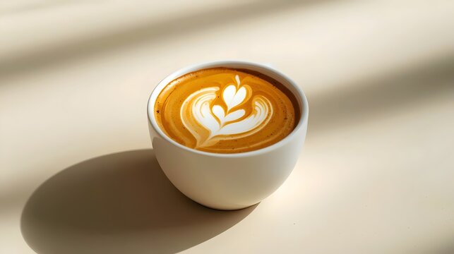 White Cup of Creamy Cappuccino on National Cappuccino Day Morning Coffee Celebration

