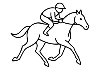 馬のシンプルな線画イラスト（2026年・年賀状素材）