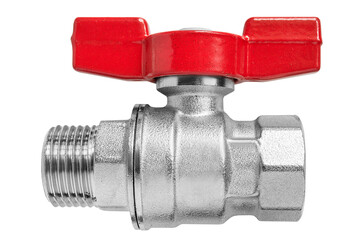 Brass valve isolated