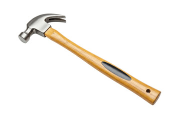 Isolated Wooden-handled Hammer Tool With Metal Head and Grip for Repair or Carpentry Work