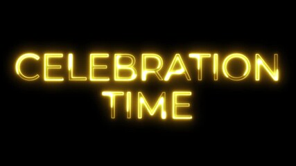 Celebration Time Neon Text Animation