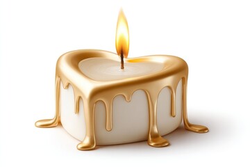 Romantic heart shaped candle with melted edge - elegant home decor for warm atmosphere