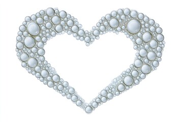 Obraz premium Heart-shaped soap bubble art for valentine's day on white background