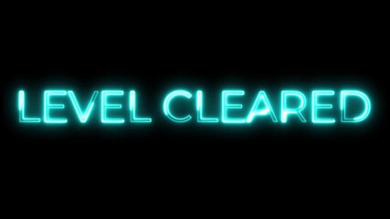 Level Cleared  Neon Text Animation