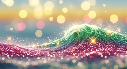 Sparkling Ocean Wave - A Dreamy, Colorful, and Abstract Seascape.