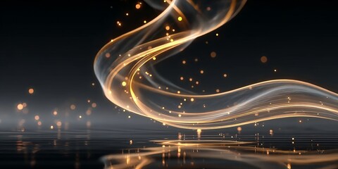 Fototapeta premium Abstract Gold Light Streaks and Motion Overlays with Magical Sparkle Effects for Festive Designs