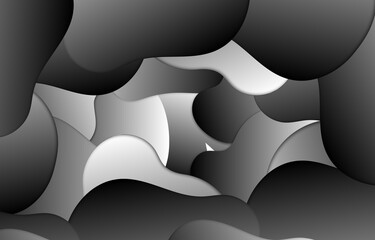 Abstract Fluid Monochrome Form