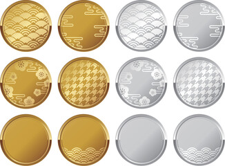 高級感のある和風フレーム12種セット　ゴールド＆シルバー