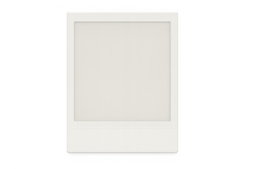 Instant film frame with blank space providing a retro template for adding your own nostalgic memories on transparent background