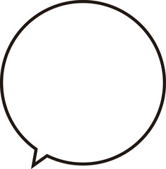 正円のふきだし。シンプルで使いやすい。ベクター。広いテキストスペース。