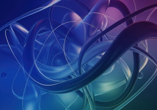 Abstract swirling blue and purple shapes background - Powered by Adobe
