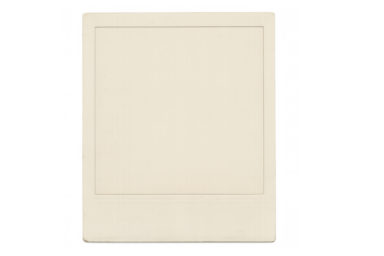 Blank instant photo frame providing template for vintage memories with transparent background