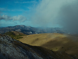 Beautiful Autumn day on a Hohe Veitsch mountain in Alps