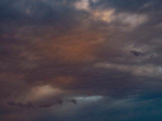 Colourful sunset clouds, nature background