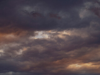 Colourful sunset clouds, nature background