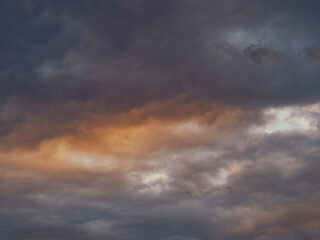 Colourful sunset clouds, nature background