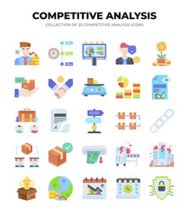 Competitive Analysis Icons. 25 Essential Business Strategy Graphics