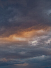Colourful sunset clouds, nature background