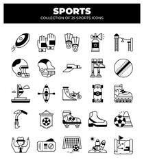 Collection of 25 Sports Icons. A Visual Guide to Summer and Winter Games