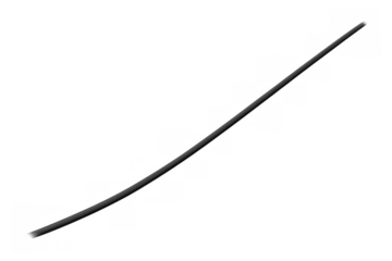 Abstract black curved line element for modern minimal design graphic assets and technology concept on transparent background