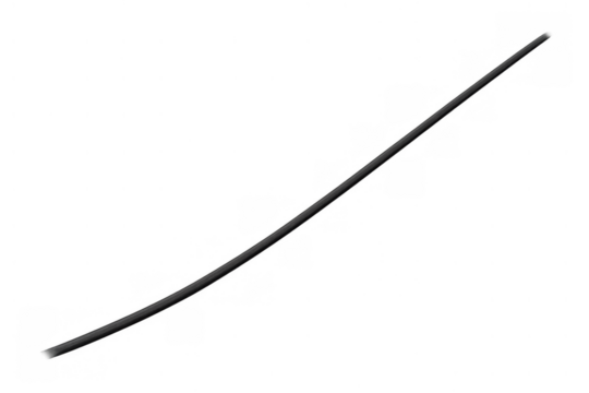 Abstract black curved line element for modern minimal design graphic assets and technology concept on transparent background