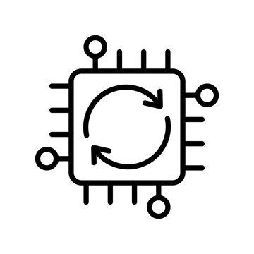 The icon for the updated firmware has a rotating arrow in the center of the semiconductor.
