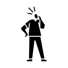 shock gesture glyph icon. shock gesture illustration.