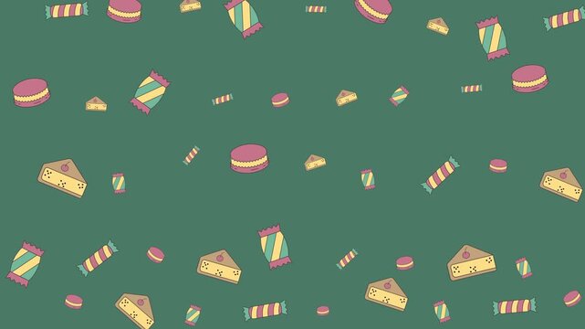 Seamless pattern background desert bakery perfect for candy shop, bakery, or party designs. Ideal for social media posts, invitations, and digital marketing.